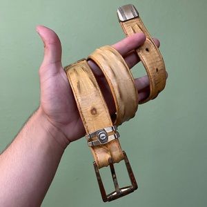 Vintage Boot Versace like genuine leather belt